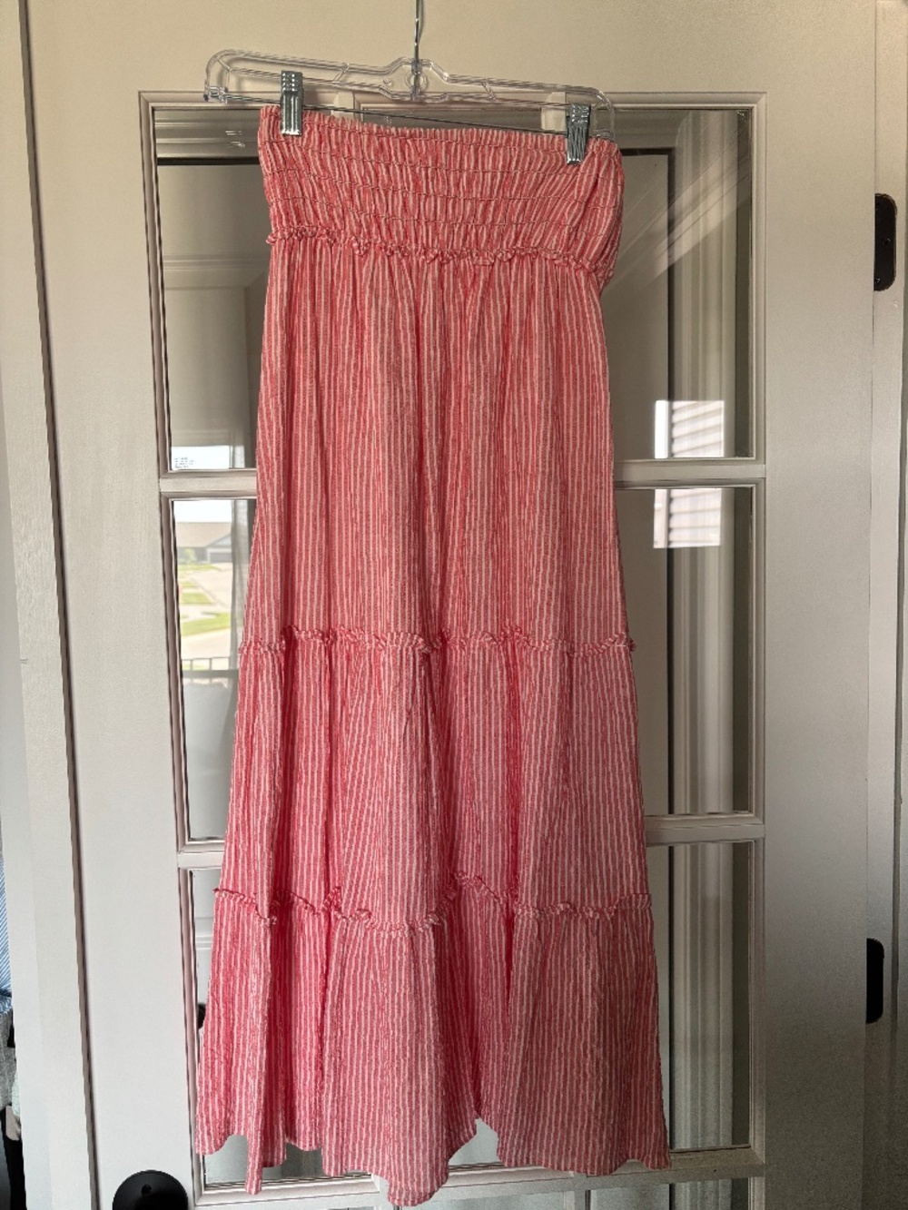 Max Studio, maxi skirt, red and white. Size small